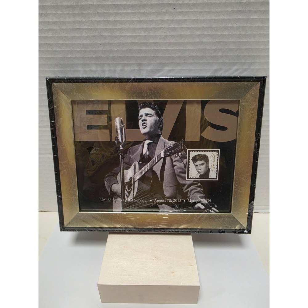 official USPS Elvis Presley Framed Art piece featuring the August 12, 2015